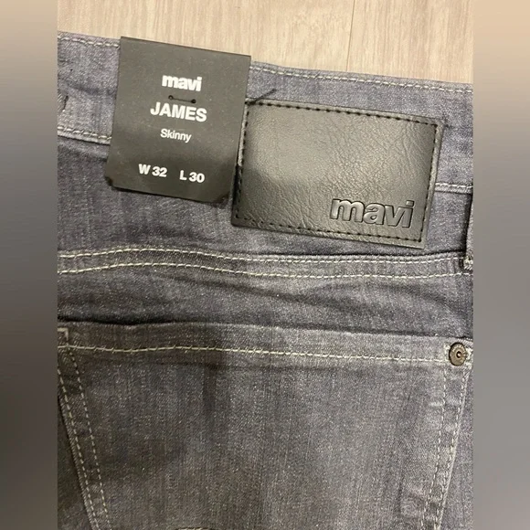 Mavi Jeans Mens 32x30 Gray James Skinny Stretch Cotton Blend NEW! NWT $128